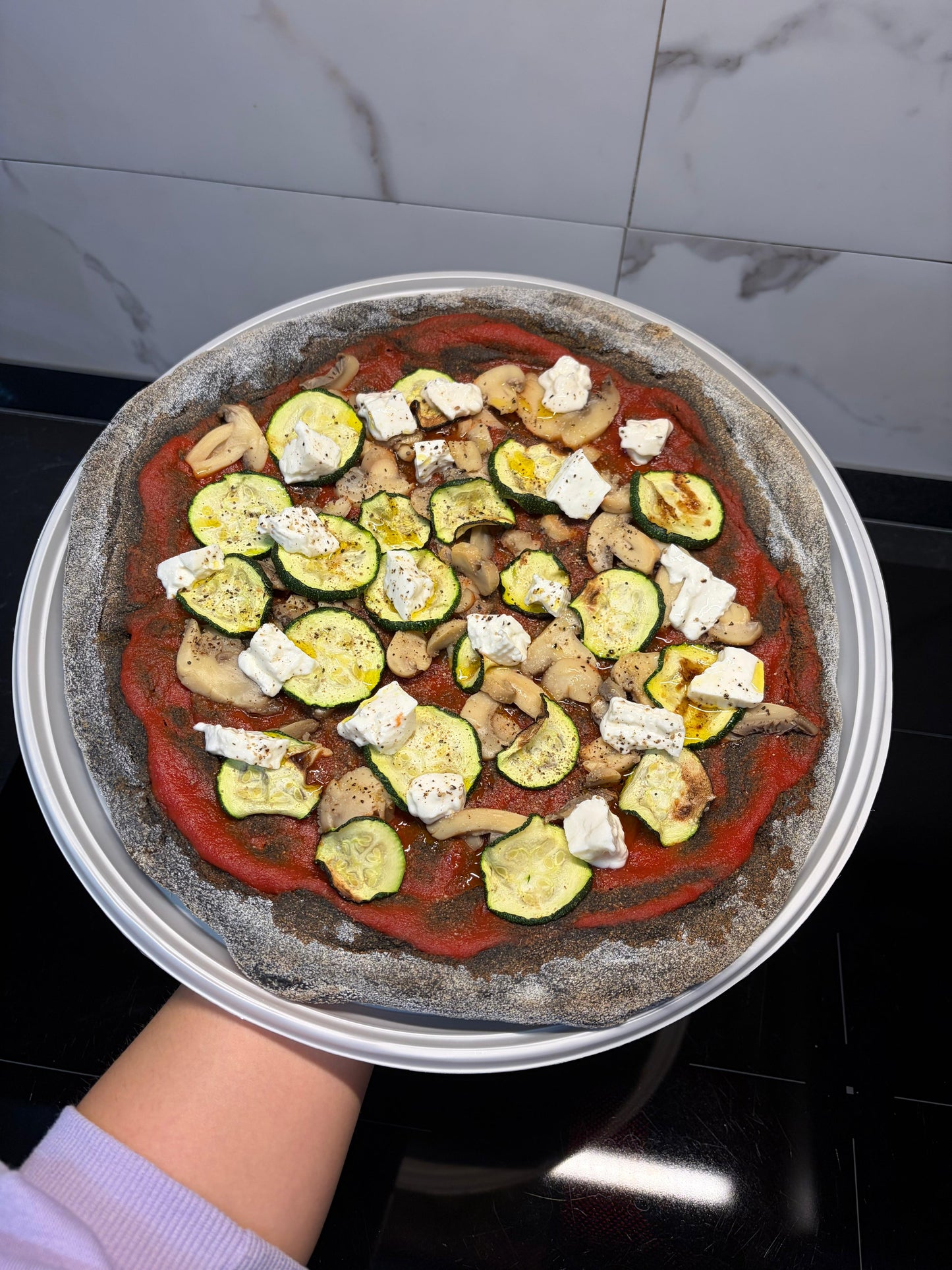 Base Pizza Low Carb al Carbone Vegetale