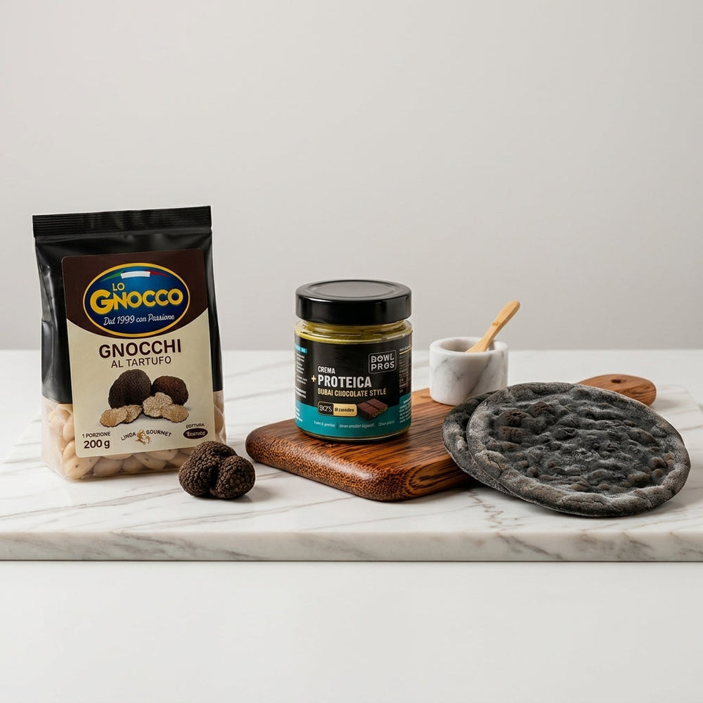 Box Gourmet FITTAMI: Gnocchi al Tartufo, crema proteica e basi pizza al carbone vegetale